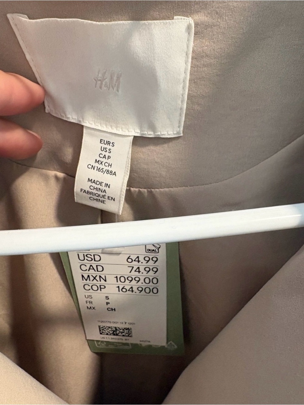 H&M Beige Double-Breasted Tie-Waist Trench Coat NWT - Picture 5 of 11
